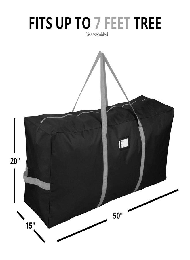 Primode Heavy Duty Christmas Tree Storage Bag | Fits Up to 7.5 Ft. Disassembled Xmas Tree | 50” x 15” x 20” Tree Storage Container | Holiday Storage Box | Durable 600D Oxford Material (Black) - Image 2
